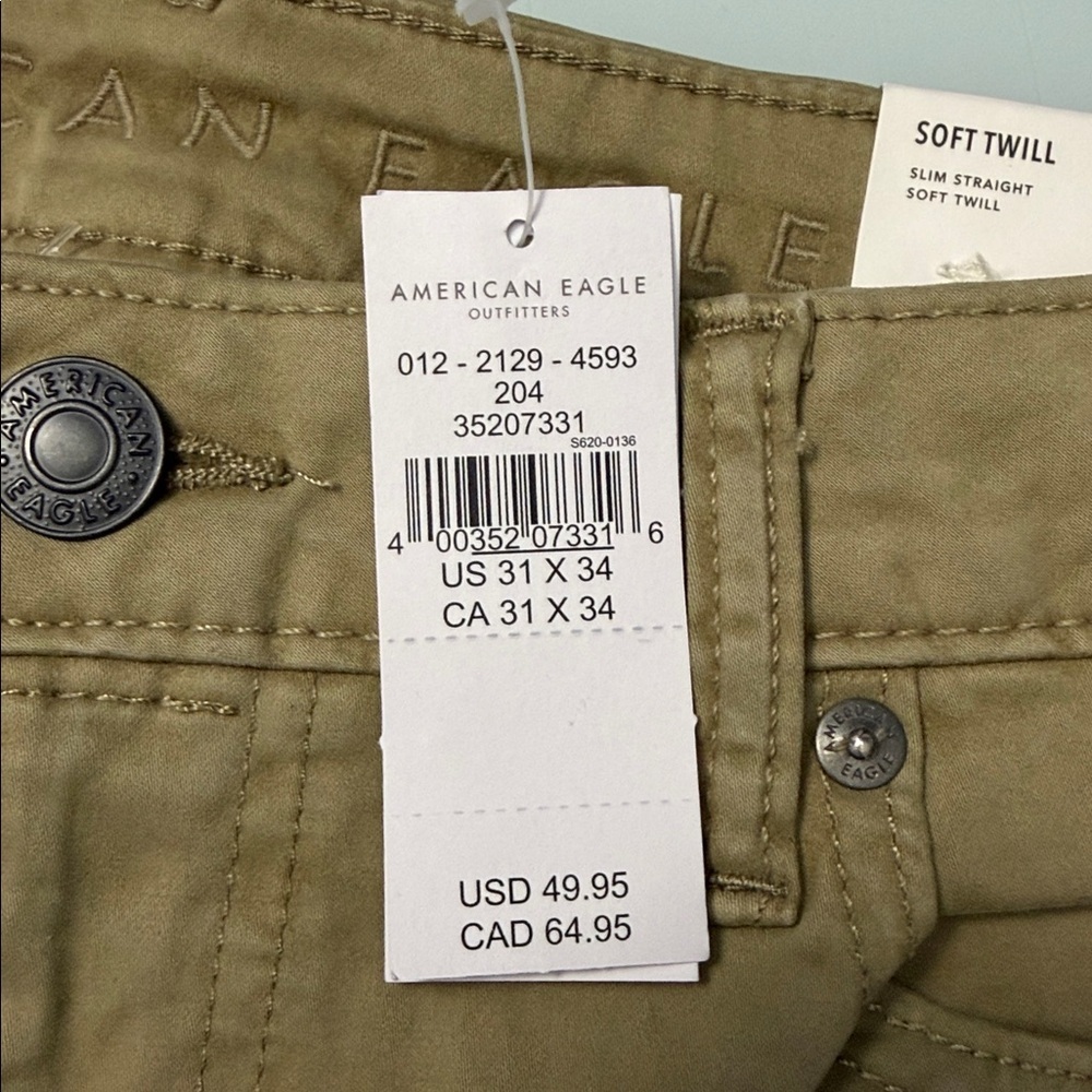 NWT American Eagle Soft Twill Khaki Pants - Picture 3 of 8